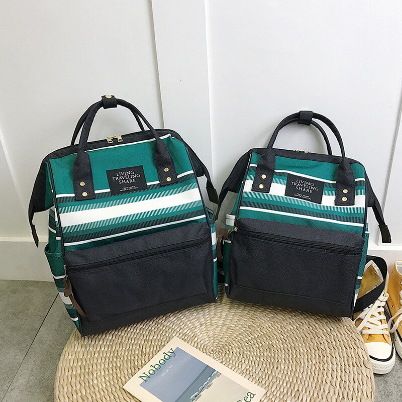 koreanische Mädchen Leinwand Rucksack Schul Frauen Schule Mädchen Reisetaschen Für Teenager Mochila Feminina Escolar Bagpack: small Dark Green