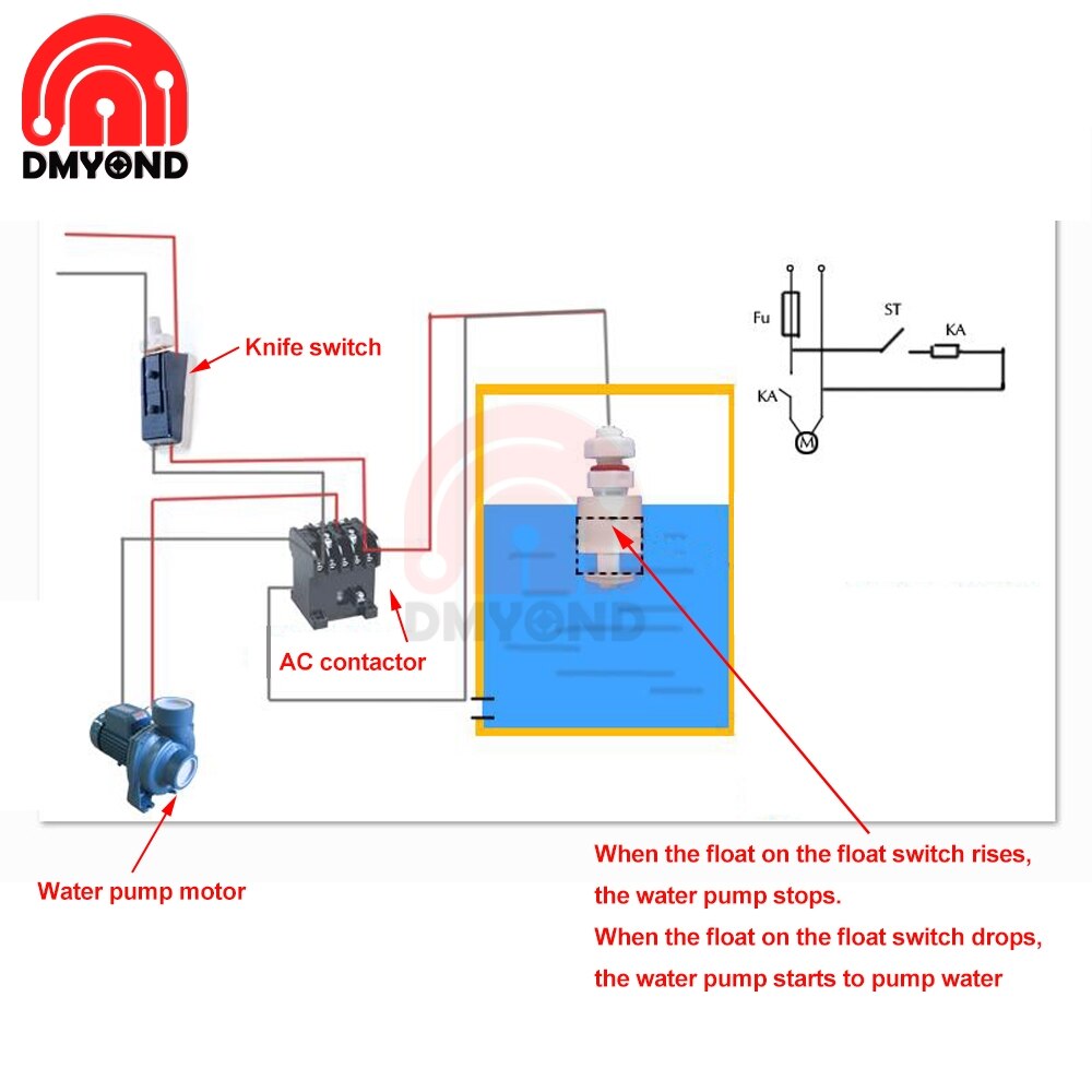 Side Mounted Water Level Float Switch Floating Ball Switch Liquid Water Sensor Horizontal Float Switch Down for Water Heater