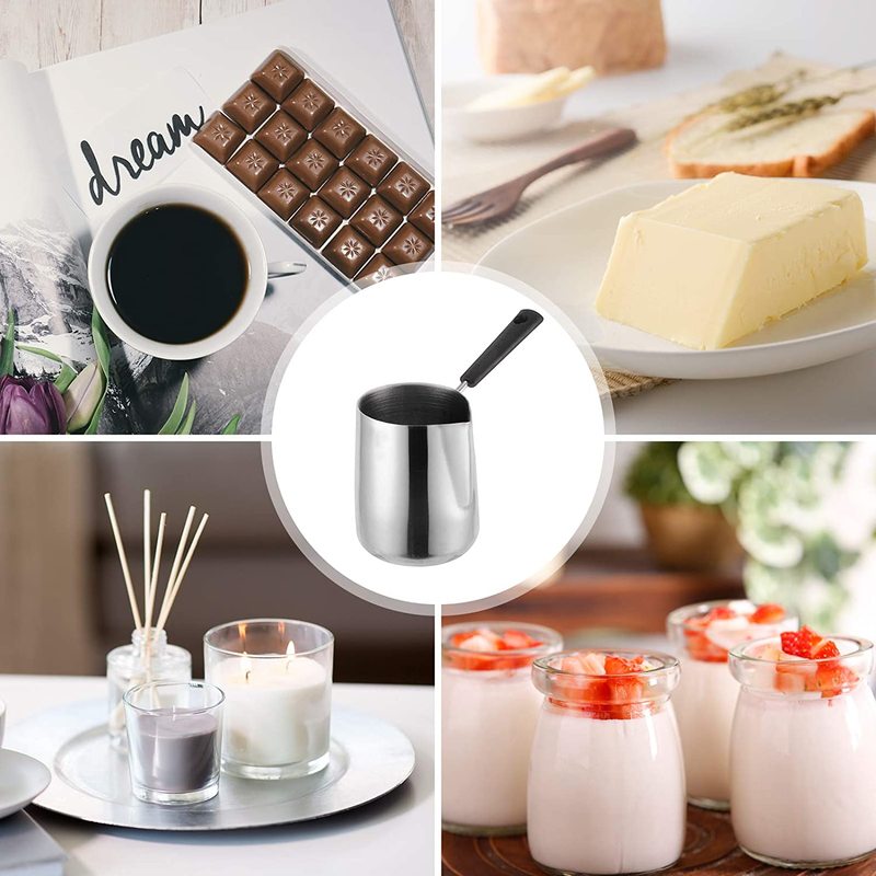Stainless Steel Wax Melting Pot with Pointed Cup Mouth Long Handle Wax Melting Pot for Soap Candle Making Kits (1000ml)
