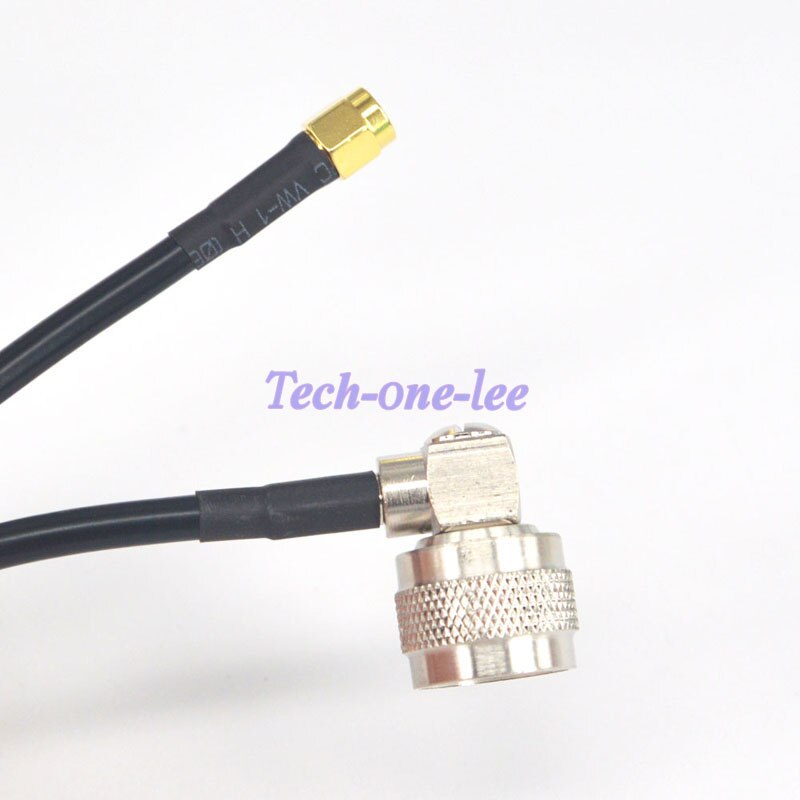 SMA Male bulkhead to N Male right angle Connector LMR195 60CM External WiFi Wireless Antenna Extension Cable