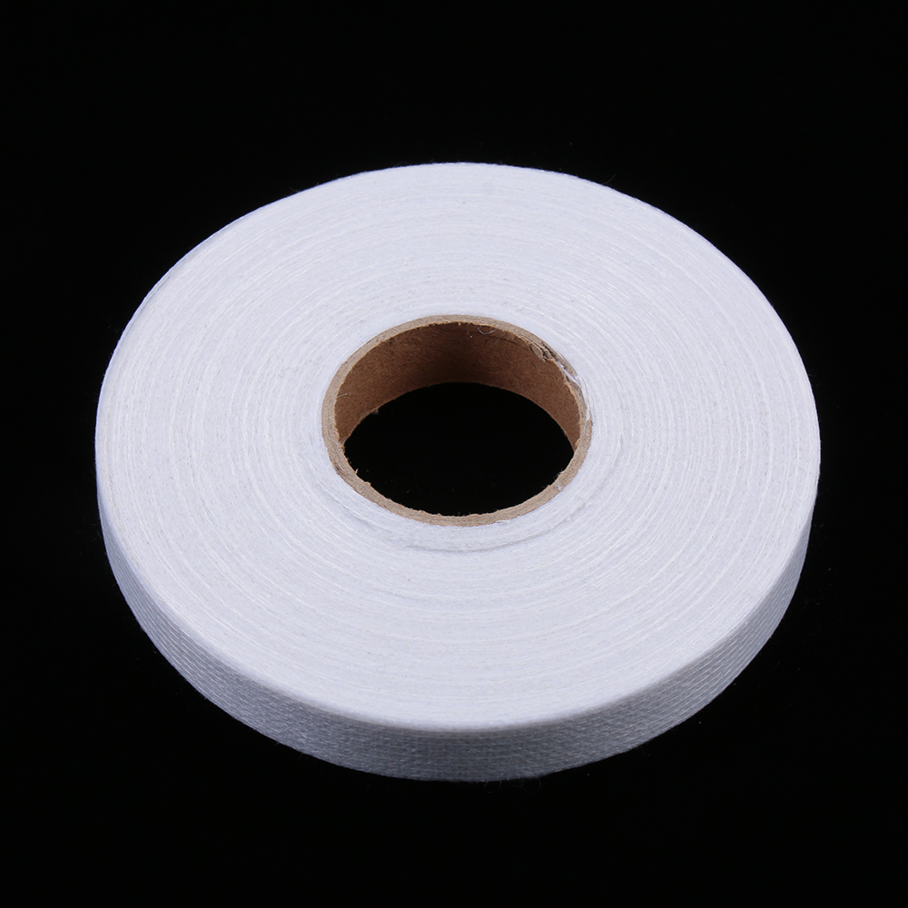 50Meter Double/Single-sided Adhesive Fabric Interlining Sewing Roll Clothes Apparel Iron On Hemming Tape Sewing Turn Up Hem Tape: Double White / 1cm-50m
