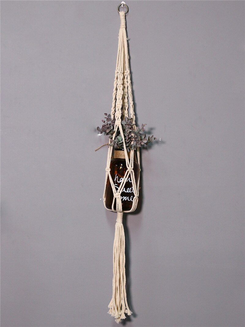 macrame hanging planter macrame wall hanging plant hanger hanging basket flowers garden hanging pot garden decoration balcony: M0223