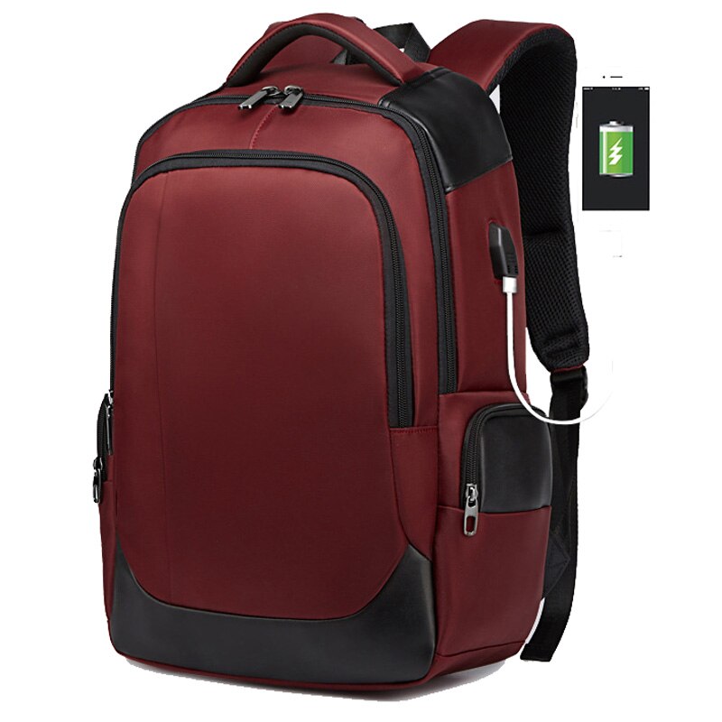 Männer Reise Rucksack USB Ladung Wasserdichte Funktionale Rucksack Schwarz 15,6 zoll Laptop Rucksäcke Männlichen Mochila Rucksack PCN073: verrotten
