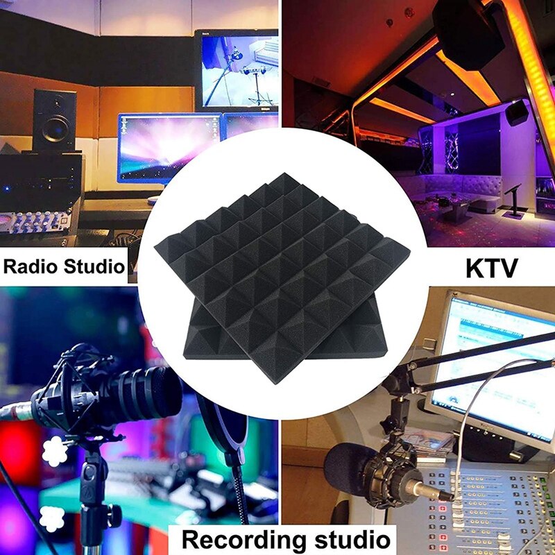 12 pezzi di Pannelli in Schiuma Acustica, studio Cuneo Piastrelle, A prova di fuoco Fonoassorbenti Piramide studio Pannelli di Parete 30x30x5cm