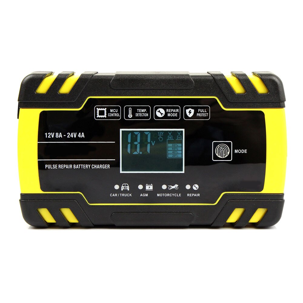 Car Battery Charger 12/24V 8A Power Pulse Repair Chargers Wet Dry Lead Acid Battery-chargers Digital LCD Display