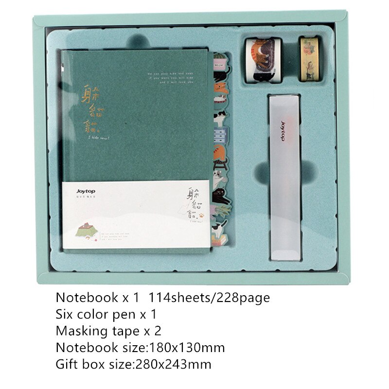 Peekaboo lille kat bullet journal box sæt kawaii papirvarer: Nb00014-3