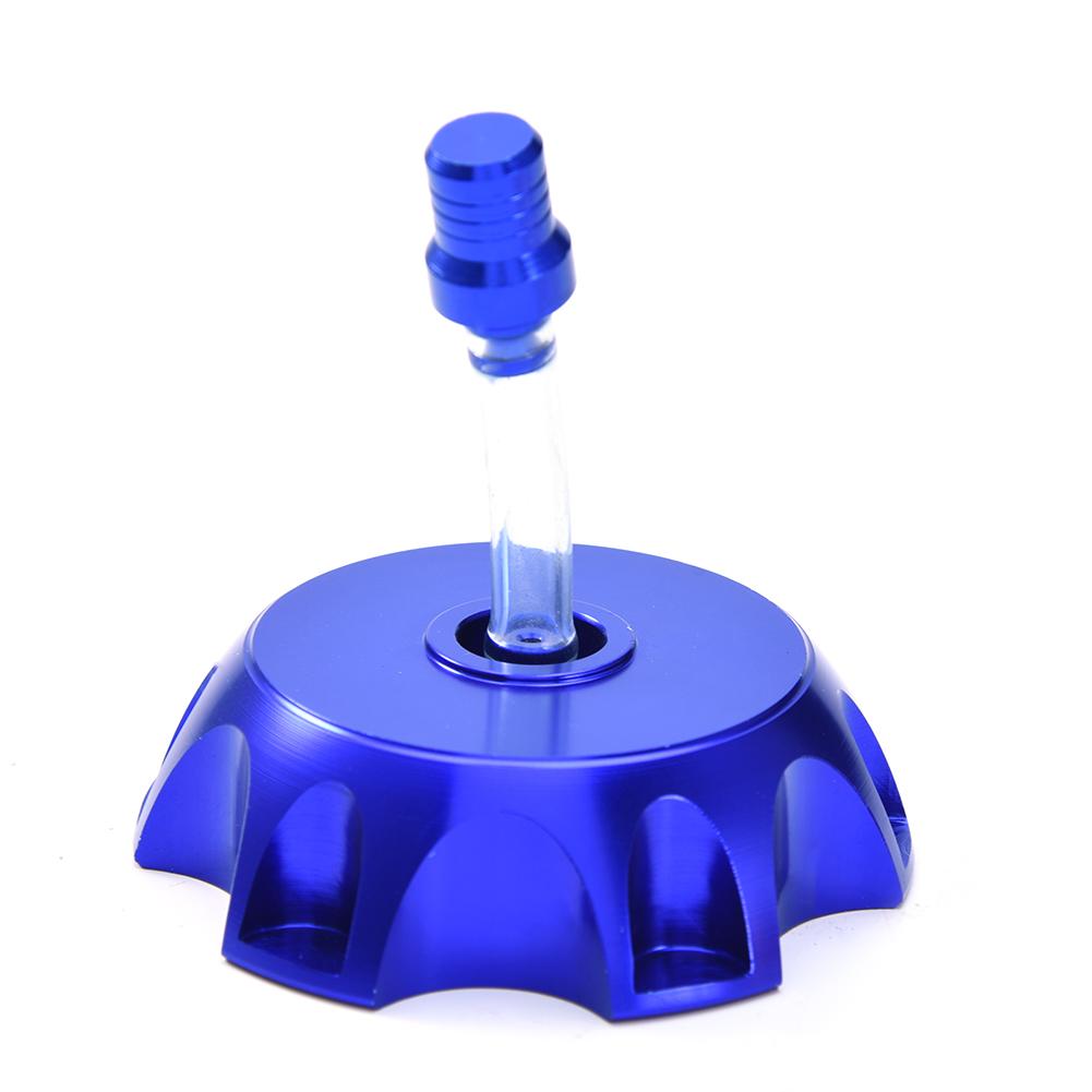 Upgraded Motorcycle CNC Aluminum Gas Fuel Petrol Tank Cap Replacement Lid Universal For 90 110 125CC Dirt Bike Pit Pro ATV: Blue