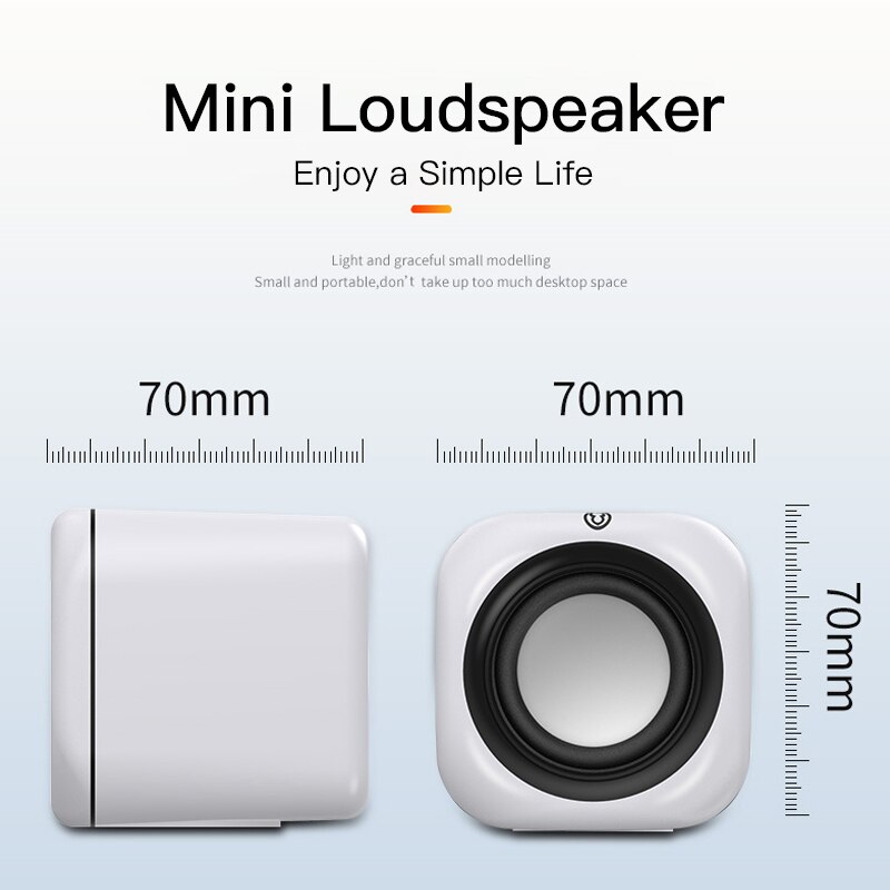 Computer Speaker Mini USB Protable Speakers 4D Stereo Bass Sound Subwoofer Music Player for PC Laptop Multimedia Loudspeaker