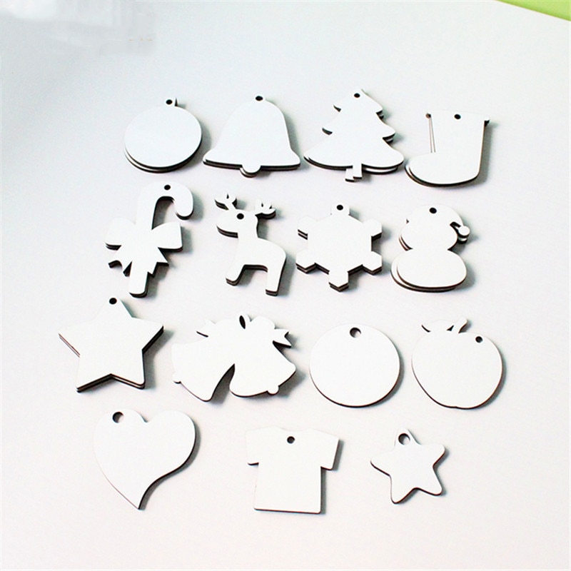 50 Stks/partij Sublimatie Lege Kerst Decoratie Hanger Mdf Dubbelzijdig Afdrukken Diy Warmte-overdracht Afdrukken