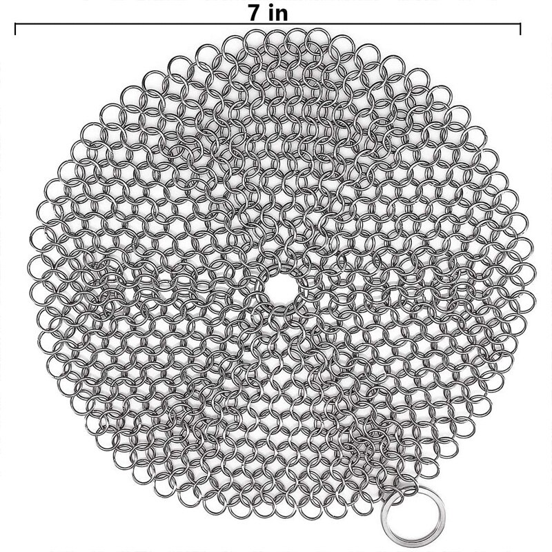 Edelstahl Gusseisen Reiniger 316L Kettenhemd Pfanne Schaber Scourer Draht Schüssel Topf Reinigung Küche Pinsel Startseite Zubehör: 7X7 Zoll