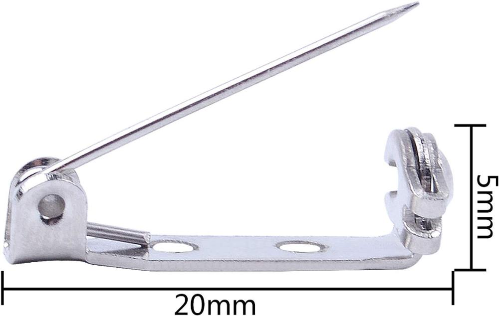 50PCS Stainless Steel Brooch Backs Catch Bar Safety Pins Badge Fasteners for Craft Jewellery Making