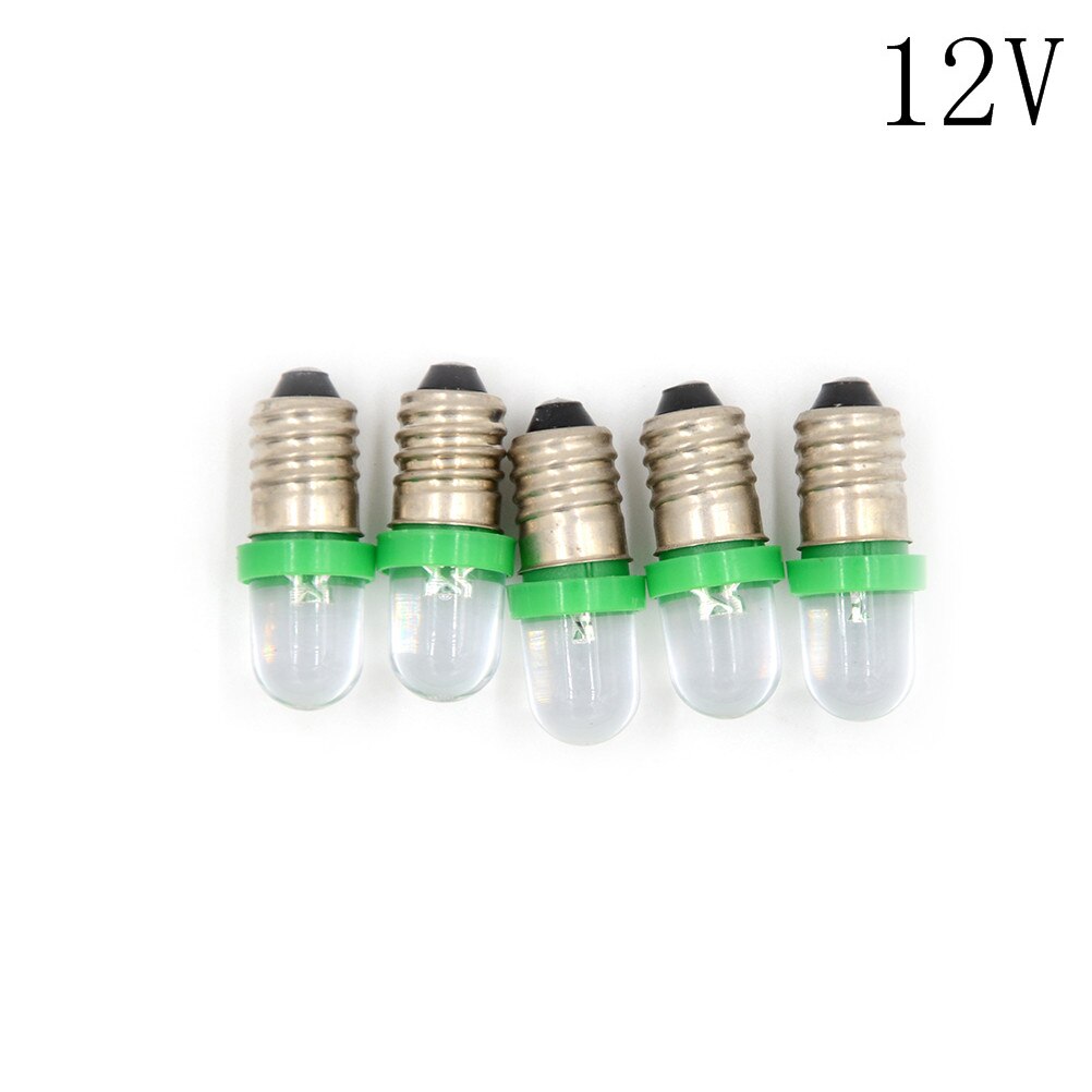 5pcs Low Power Light Bulb Consumption E10 LED Screw Base Indicator Bulb Cold White 6V/12V/24V DC