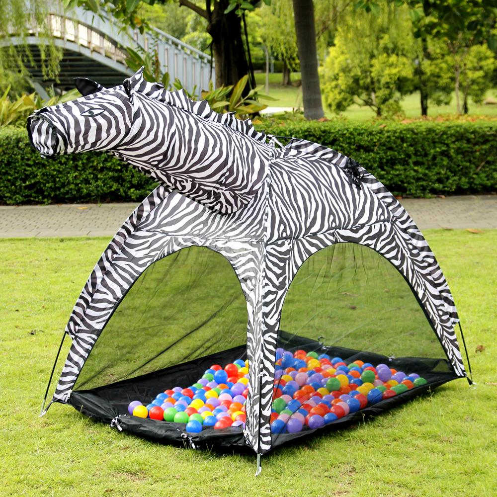 Draagbare Zebra Vorm Kinderen Tent Cartoon Dier Kinderen Speelhuis Indoor En Outdoor Kinderen Luifel