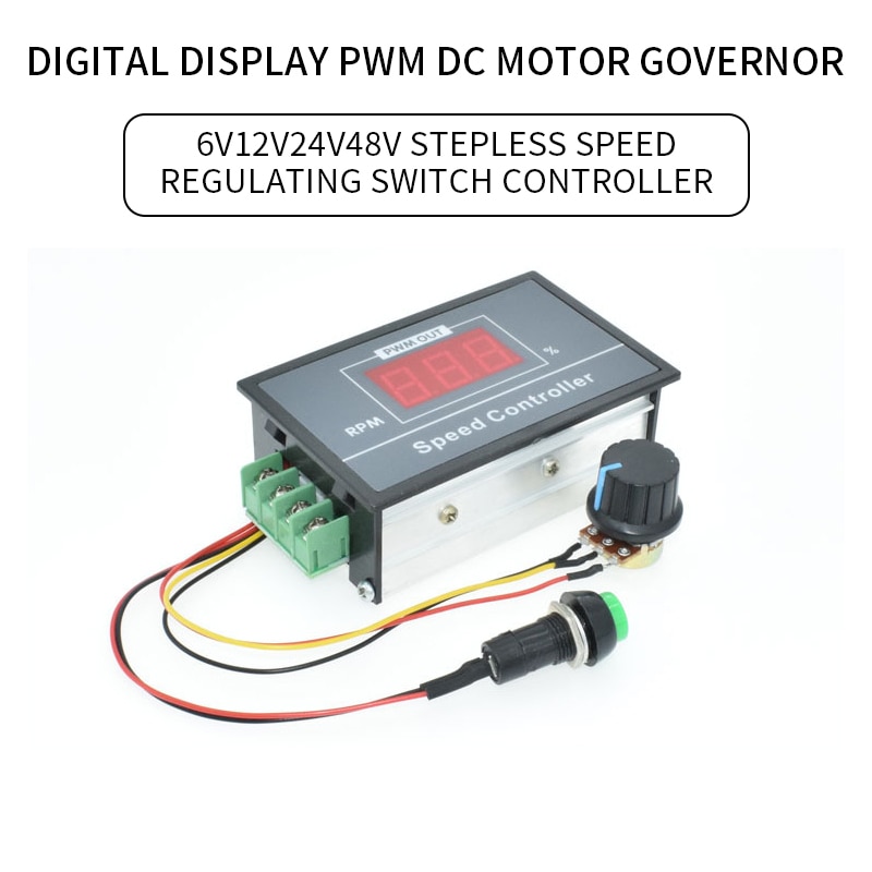 30A Digitale Led Display 0 ~ 100% Verstelbare Dc 6V 12V 24V 48V Motor Speed Controller pwm Dc Motor Speed Control Switch