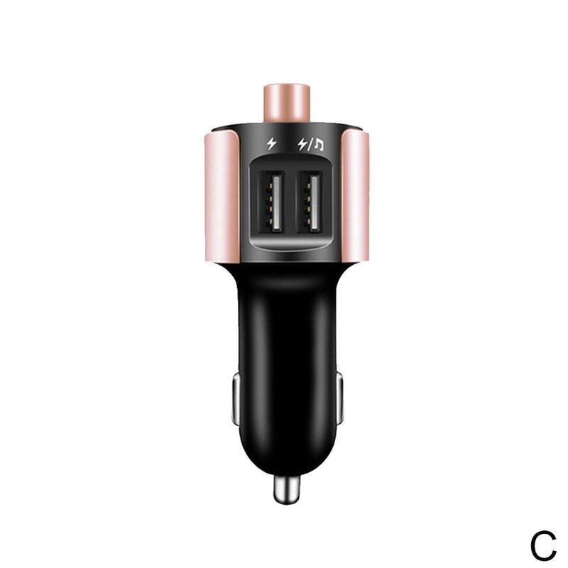 Wireless Bluetooth Car MP3 Player Music Audio Receiver USB FM Adapter Car Car Kit Transmitter Charger Handsfree V3O7 Blueto A0Q5: Rose Gold (C)