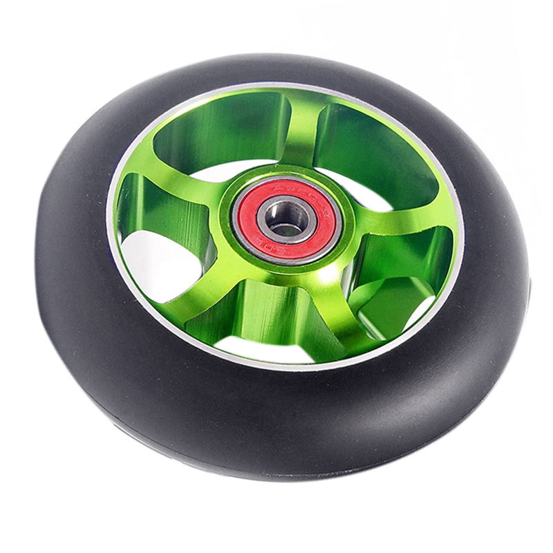 2 Stück 100mm Rolle Ersatz räder mit Lagern Aluminium verschleiß feste Pu Roller Teile Rolle