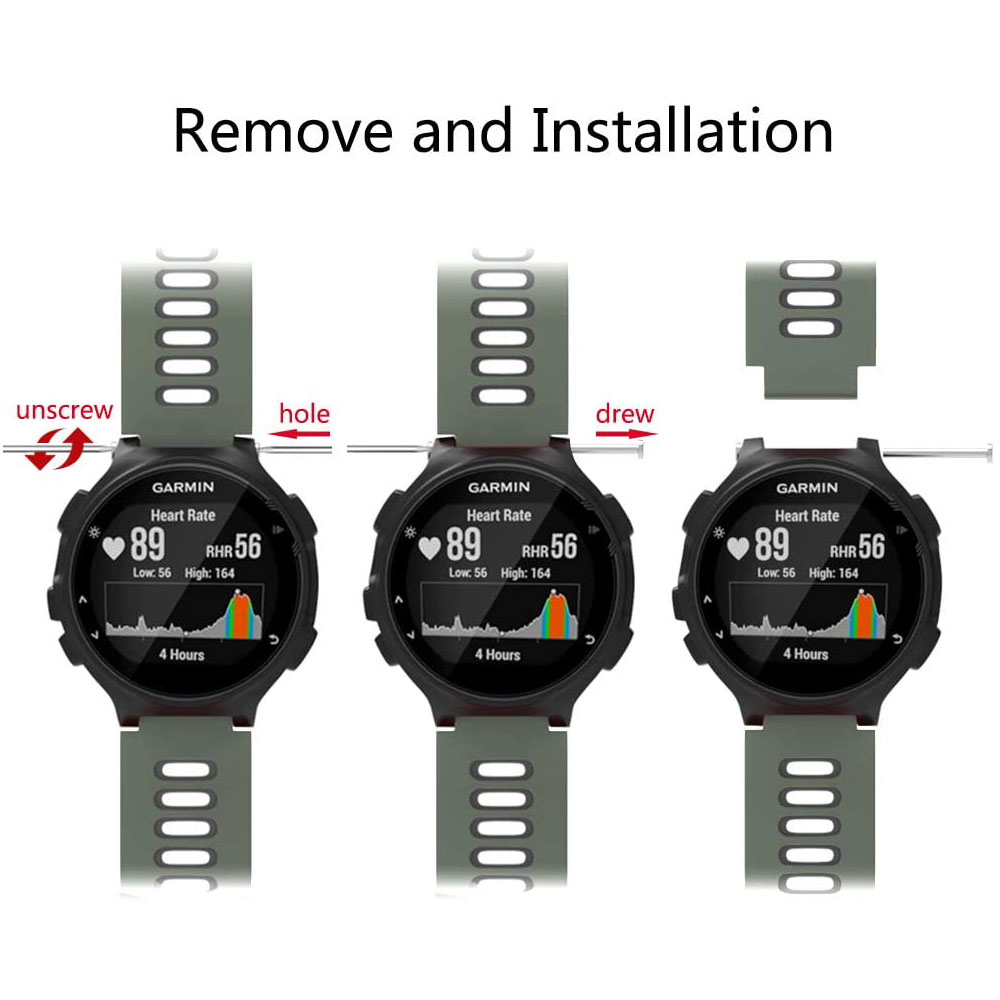 Pasek do zegarka Garmin Forerunner 735XT 735/220/230/235/620/630 Miękki silikonowy pasek do zegarka Sportowy pasek do zegarka Waterpoor