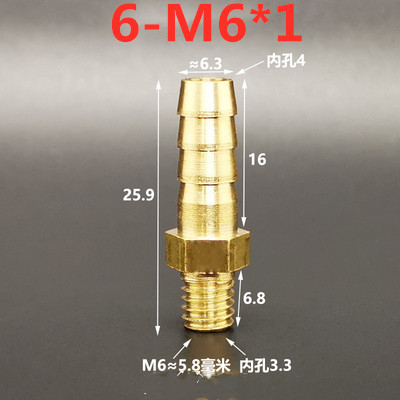 Raccord pour Tube en cuir, Mini pagode, filetage métrique mâle M5 M6 M8, laiton 4 5 6 8mm, raccord pour Tube en cuir: 6mm to M6x1