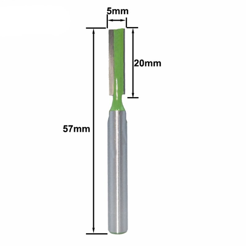 5Pcs 6Mm Shank Single Straight Bit Double Flute Milling Cutter for Wood Tungsten Carbide Router Bit Woodwork Tool