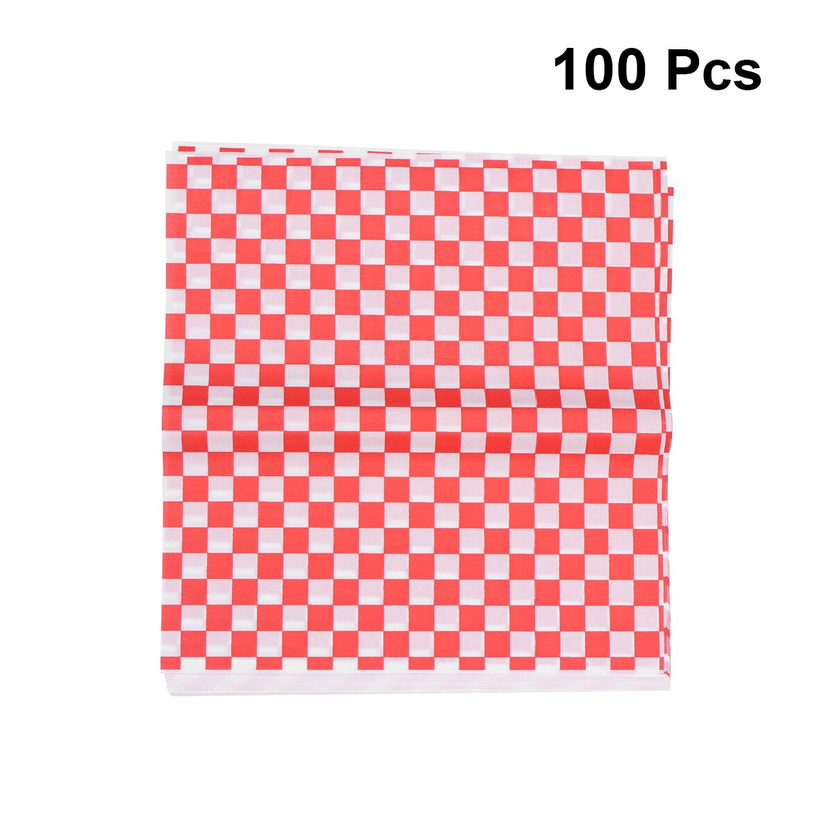 100 Sheets Food Wrapping Paper Regular Disposable Red Plaid French Fries Paper Oil-Proof Paper Hamburger Paper for Home Kitchen