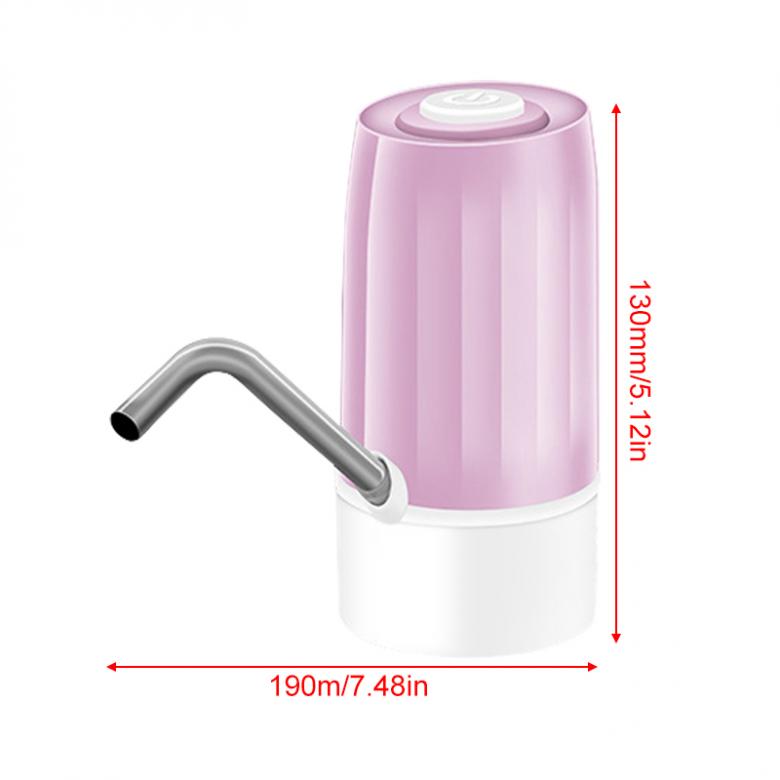 Portable Push-button Wireless Electric Water Pump with USB Cable and 304 Stainless Steel Tube for 4.5L - 18.9L Barrelled Water