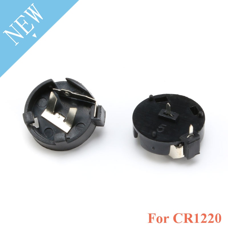 10 stk  cr1220 rund knapp knappcelle batteri stikkontakt holder etui deksel 3v batteri oppbevaringsboks