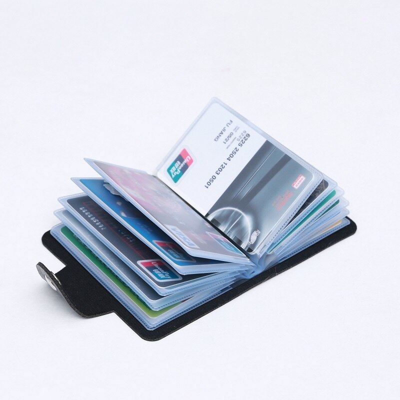 Di nuovo Modo Anti RFID Blocco della carta di Cuoio Del Supporto di Carta di Credito degli uomini Piccolo Caso Della Carta di Credito di IDENTIFICAZIONE Del Raccoglitore di Protezione In Metallo Borsa per Le Donne: 24 Bits Card Case