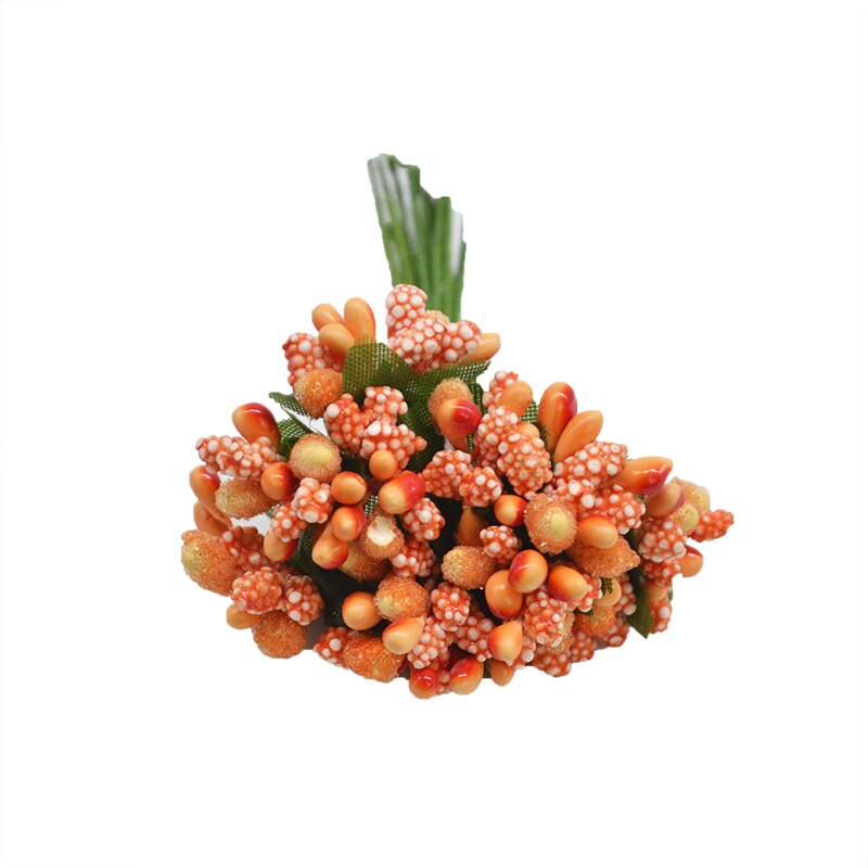36Pcs Pearl Berry Artificial Stamen Flower For Wedding Home Decoration Artificial Pistil DIY Wreath Scrapbooking Craft Box: F12