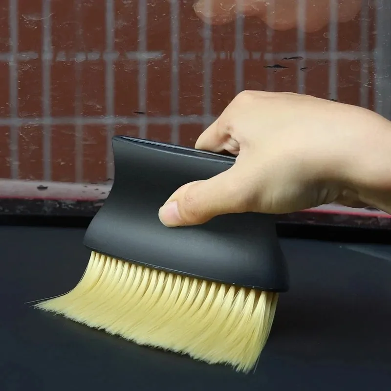 1 cepillo de eliminación de polvo, salida de aire acondicionado, colector de polvo para lavado de coches, cepillo grande con buena elasticidad, accesorios de limpieza