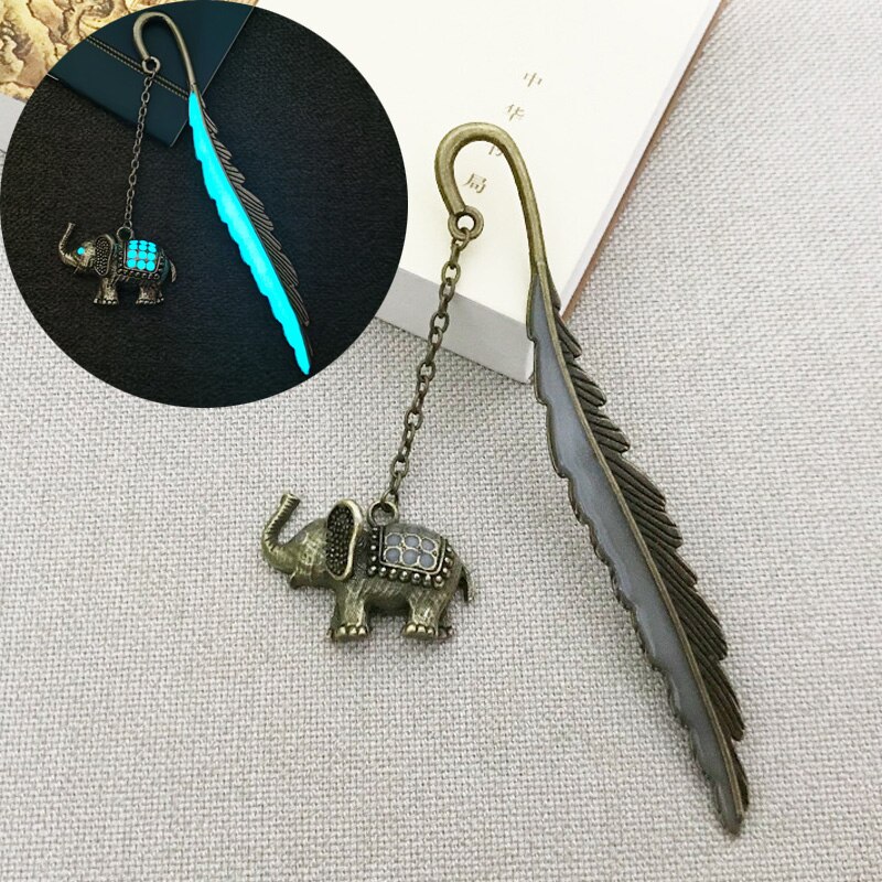 Semne de carte luminoase cu pene metalice retro student aliaj elefant floarea soarelui da nu semn de carte pentru papetărie profesorului și #39 ;: B aur