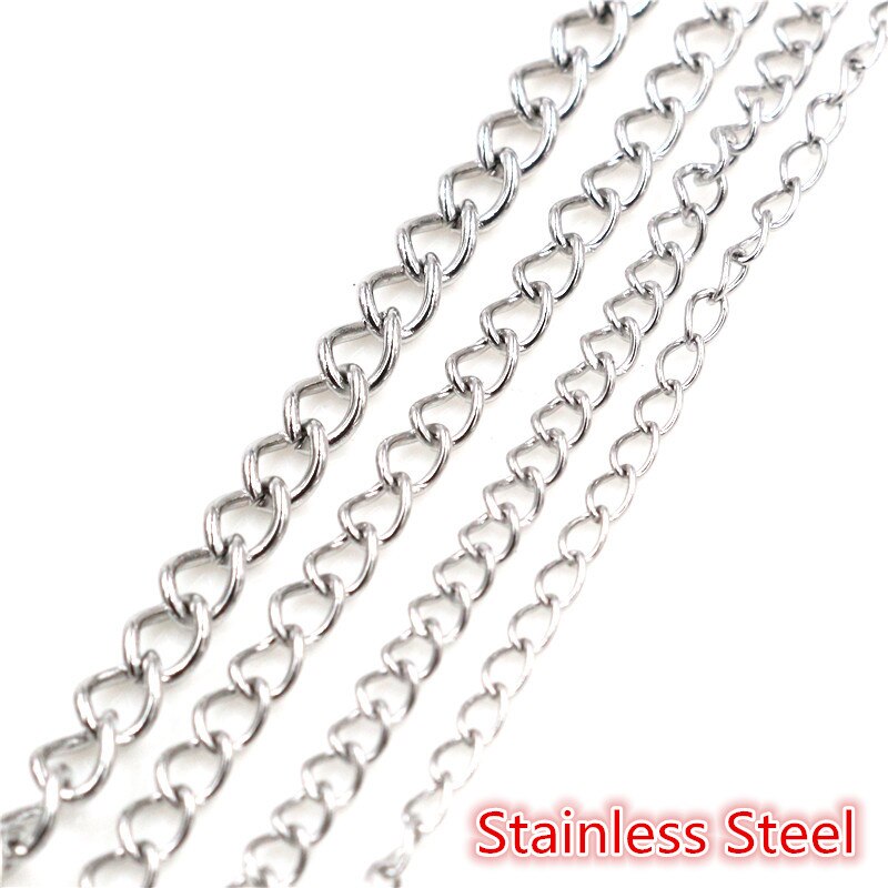 5 Meters/partij Nooit Vervagen Rvs Gouden Ketting Kettingen Bulk Voor Diy Sieraden Bevindingen Maken Materialen Handgemaakte Supplies: Stainless Steel / 5x3.5 mm