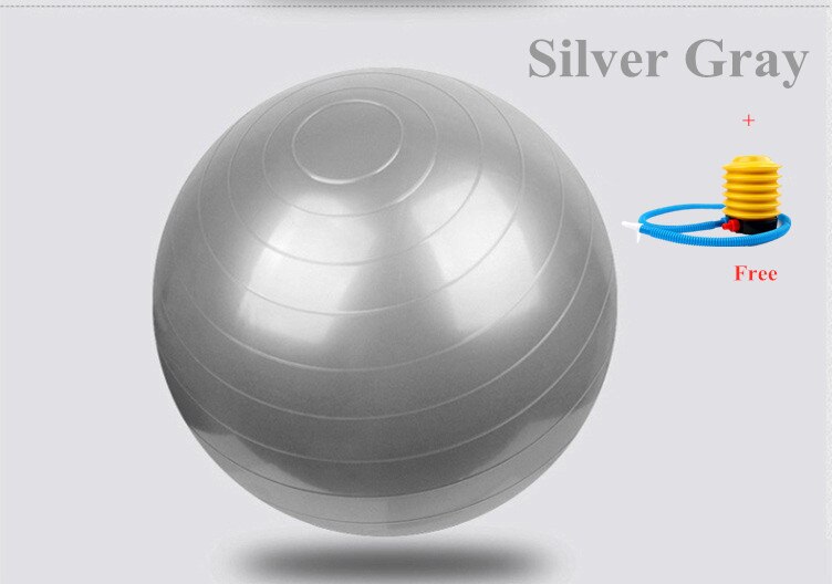 55/65/75/85cm para hacer ejercicios PVC bolas Bola de Yoga gruesa a prueba de explosión ejercicio gimnasio en casa de deportes equipo Pilates equilibrio bola: 45cm Silver