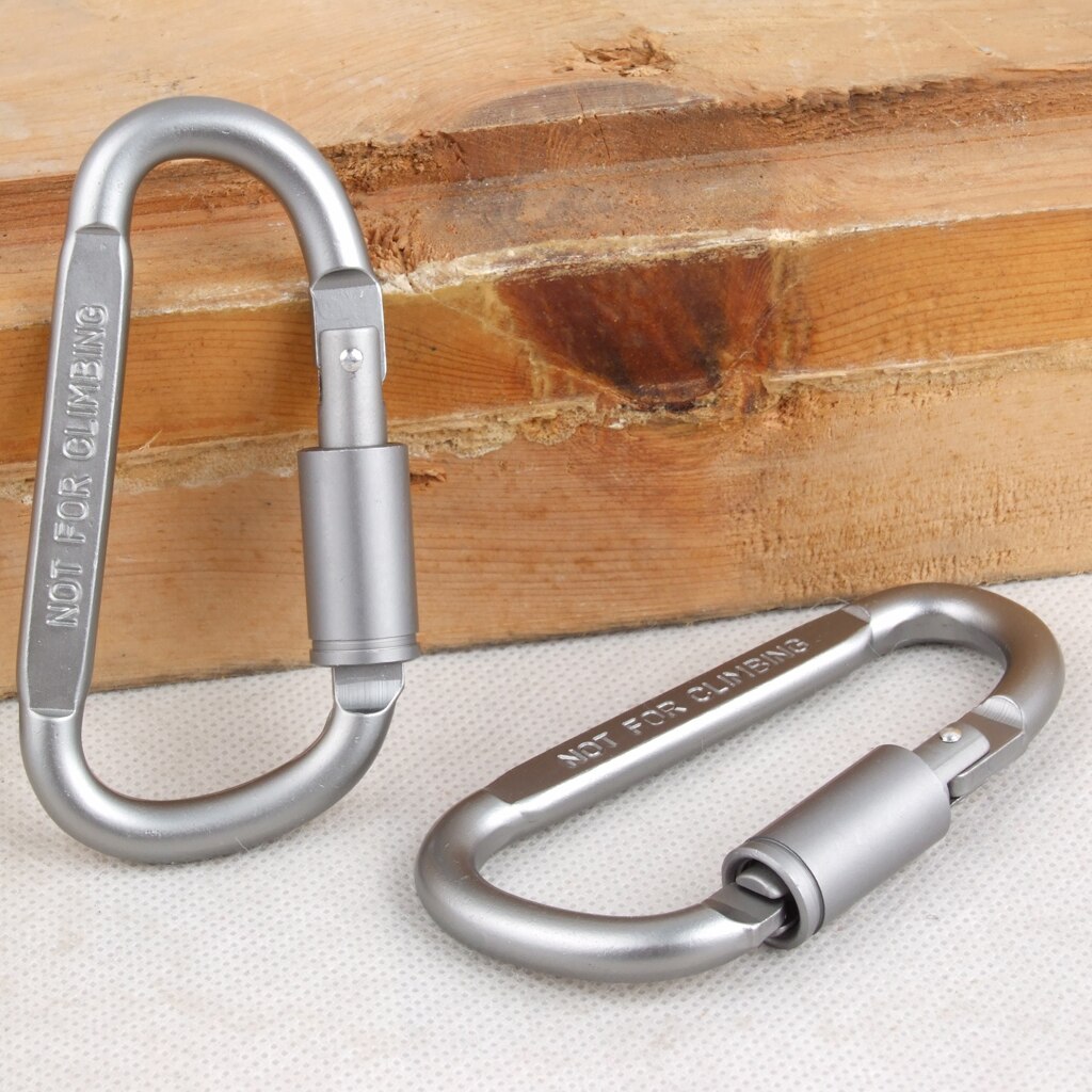 2Stck draussen Karabiner Schloss Haken Schnalle Hängen Vorhängeschloss Schlüssel Kette draussen Klettern Zubehör