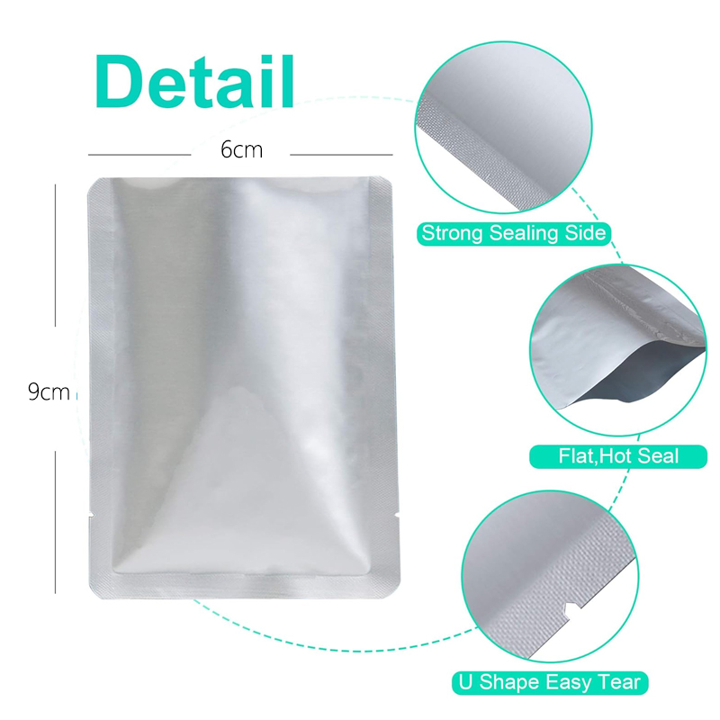 5-50pcs Silver Vacuum Sealer Aluminum Foil Mylar Bags Storage Pouches Home Kitchen Tools