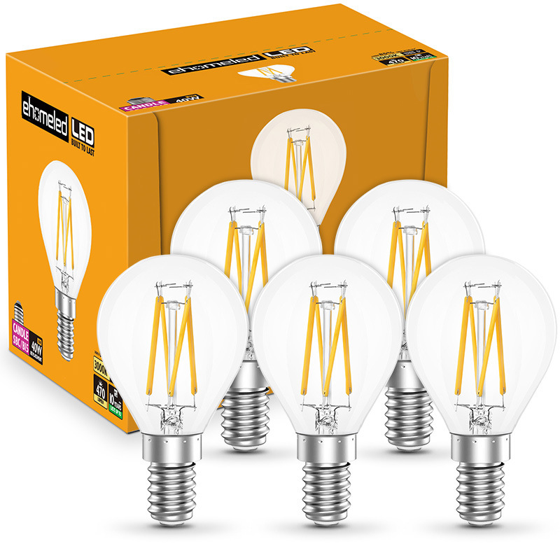 1-10PCS LED Filament Bulb E27 E14 G45 4W 6W Warm White AC220V Dimmable Glass Shell 360 Degree Edison Retro Candle Light Blubs