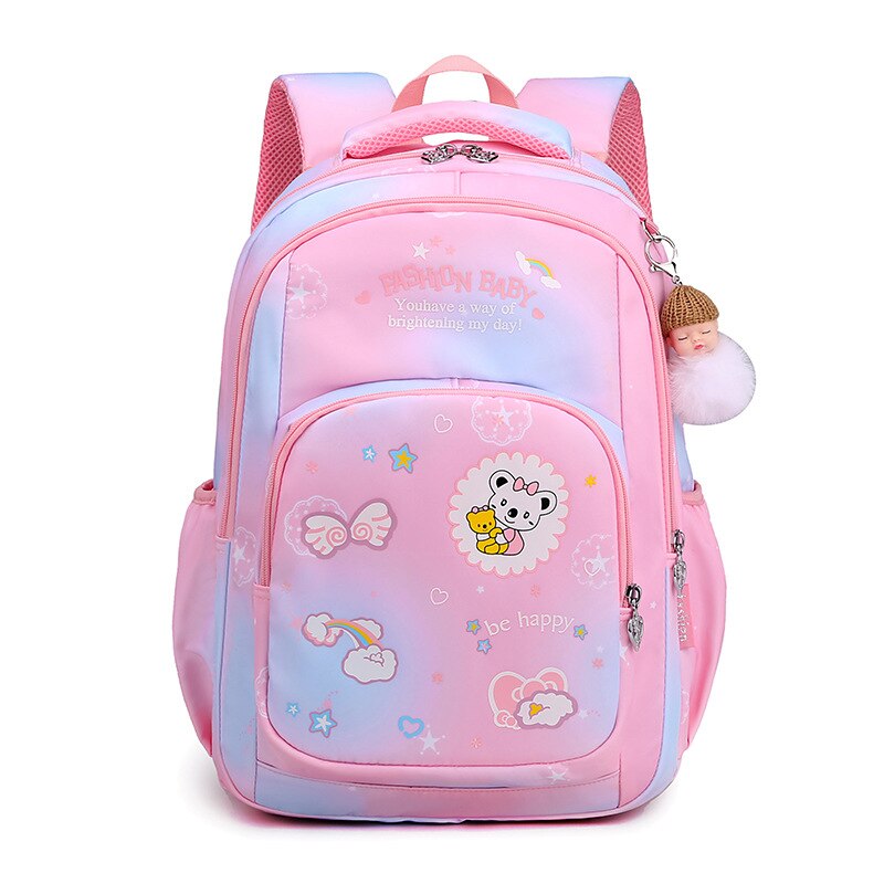 2022 Waterdicht Kinderen Schooltassen Voor Meisjes Kids Cartoon Printing Schooltas Basisschool Rugzak Mochilas Infantil: pink blue