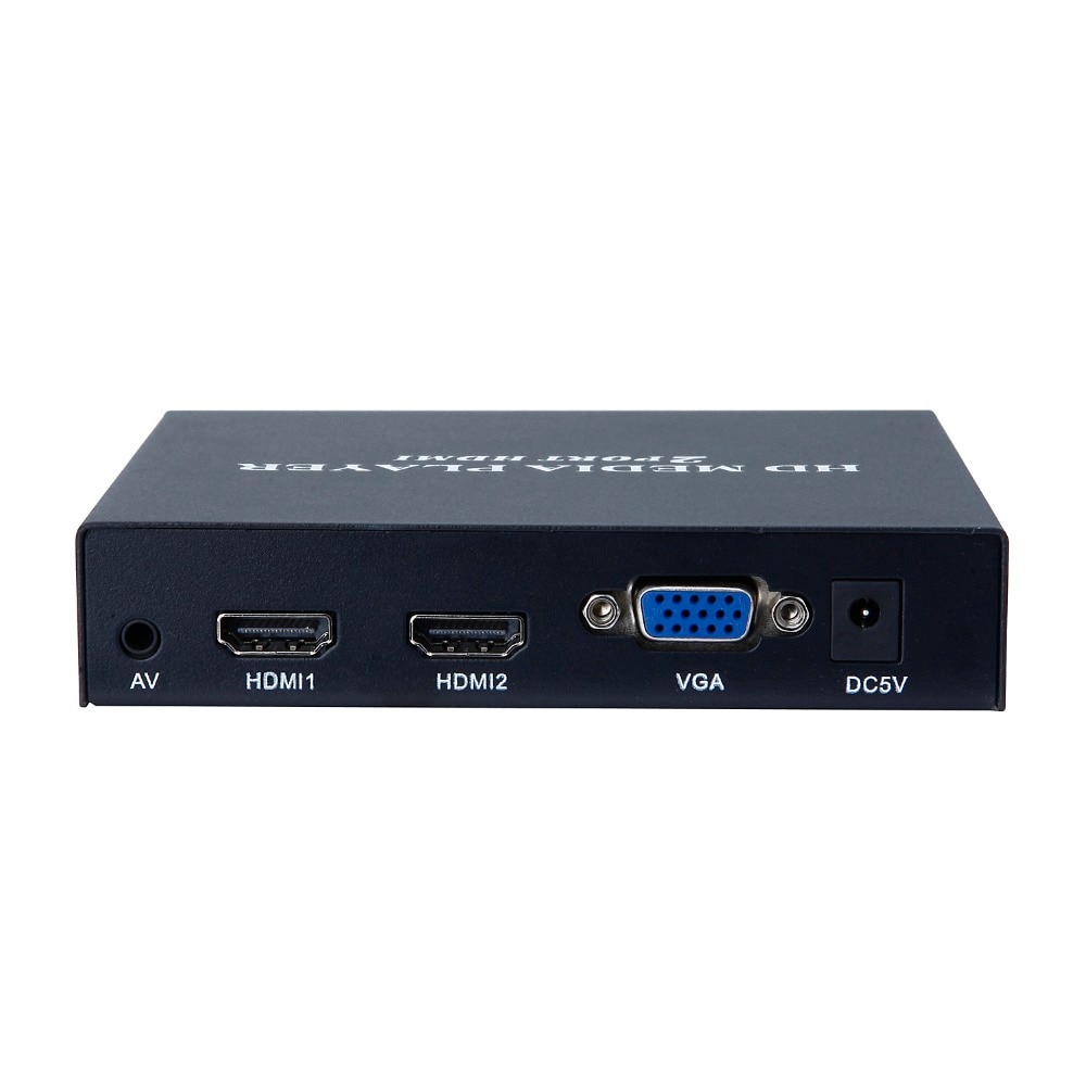 Nouveauté JEDX MP026 multimédia Mini HDMI 1080 P lecteur multimédia Full HD MKV RM SD USB SDHC MMC avec 2 Ports HDMI VGA AV lecture automatique