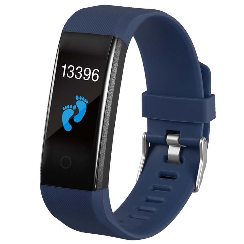 Smart Bracelet Thermometer Smartband Heart Rate Fitness Tracker Bracelet Watch WhatsApp Reminder Smart Band Bracelet Men Women: Blue