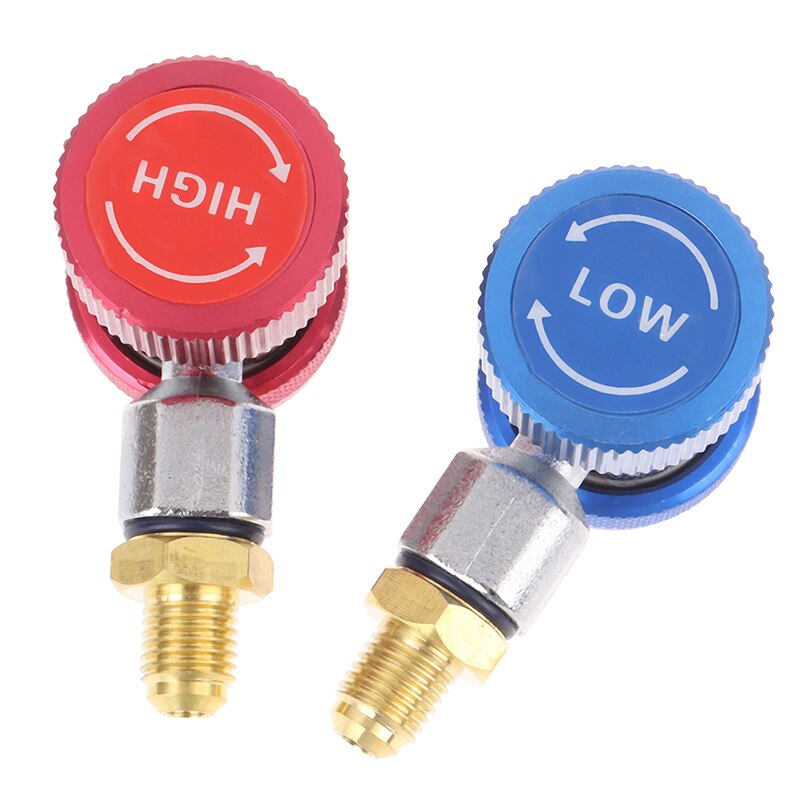 2 Stuks Auto Freon R134A Snelkoppeling Adapters Voor Airconditioning Koelmiddel