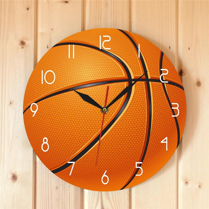 Basketball Ball 3D illusion Modern Printed Wall Clock Boy Room Nursery Wall Watch Silent Movement Timepiece Basketball Boys