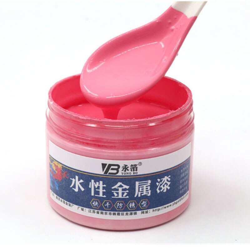 250g vernice metallica a base d&#39;acqua bianca 11 colori artigianato ad asciugatura rapida vernici per letti mobili per la casa in legno decorazione murale fai da te giallo: rosa