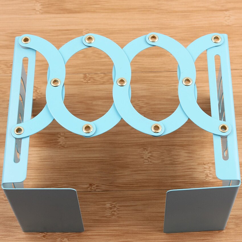 Retractable Metal Bookend Hollow Desk Adjustable Book Holder Stand Book Organizer for Library School Office Home Study Desk