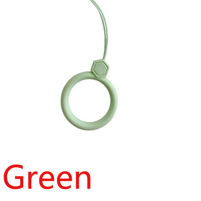 Silicone ring mobile phone lanyard Silicone ring Mobile phone U disk universal silicone shatter-resistant: Green