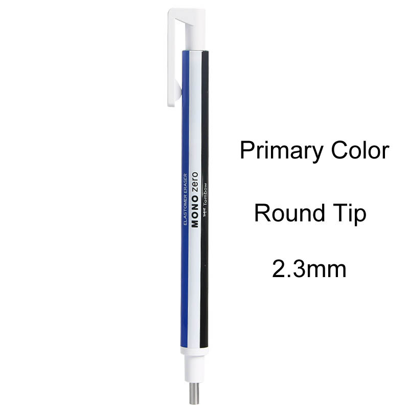 TOMBOW MONO Zero Eraser Mechanical Eraser Meticulous Highlighting Refillable Pen Shape Rubber Press Type School Stationery: primary round