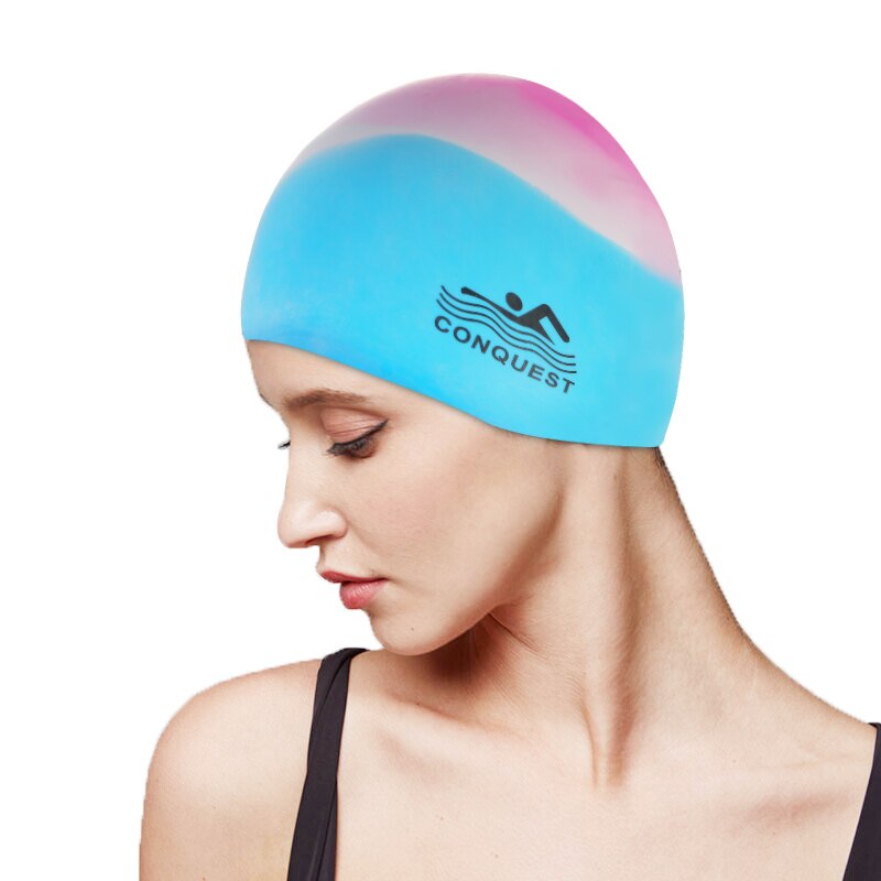 Vandtæt badehætte højelastisk silikonegummi unisex voksne mænd kvinder vandtætte badehætter hat svømmetilbehør: 01