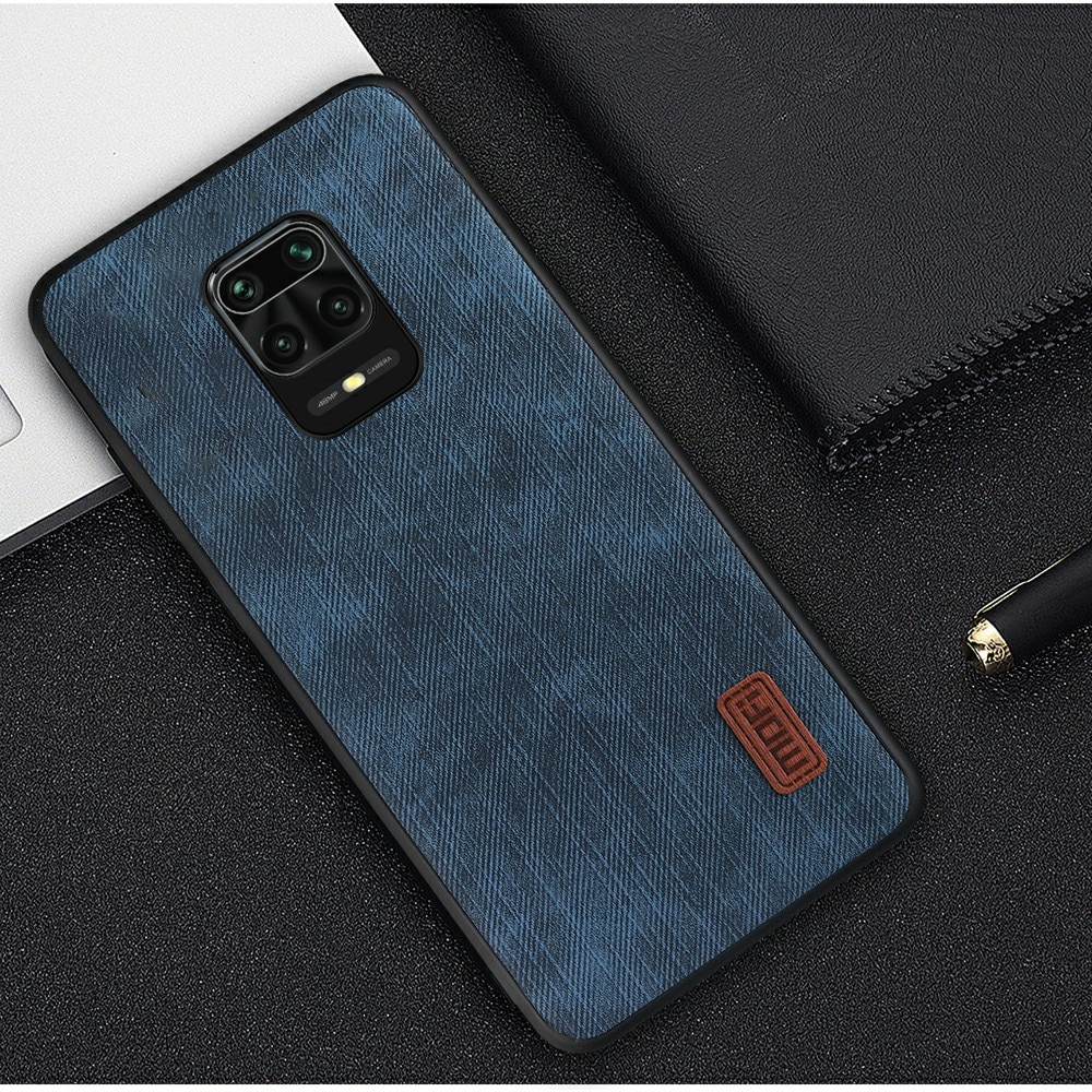 MOFi For redmi note 9s case for Mi Redmi Note 9 Pro max Cover Housing Silicone shockproof jeans PU leather Black TPU Dustproof: Note9 Pro Max / Blue / Case Only