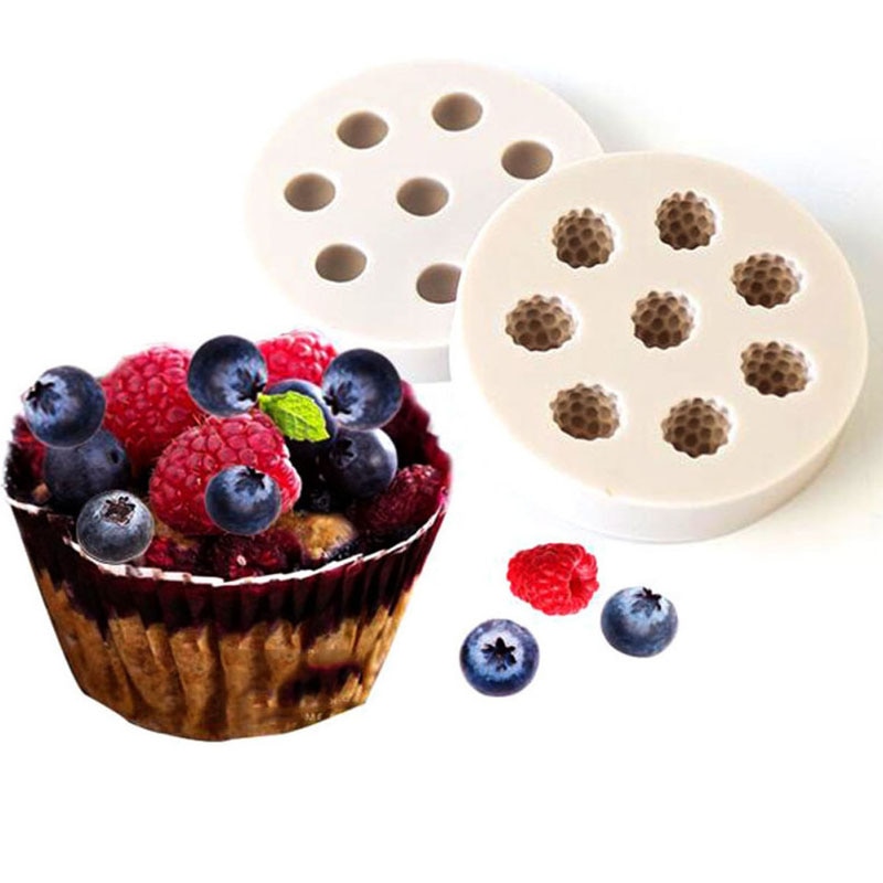 1Pc 8 Gaten Raspberry Blueberry Vorm Cakevorm Siliconen Berry Fondant Mold Cake Decoratie Tool