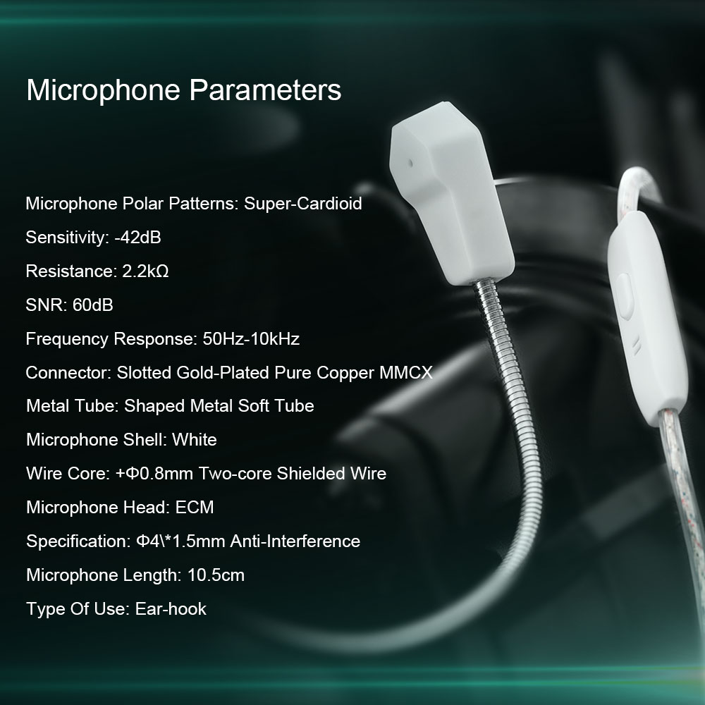 Kinera Celest Wyvern Kabel do słuchawek z odłączanym wysięgnikiem Mikrofon IEM Odbiór dźwięku Gamingowy zestaw słuchawkowy z mikrofonem do transmisji na żywo Hurtownia