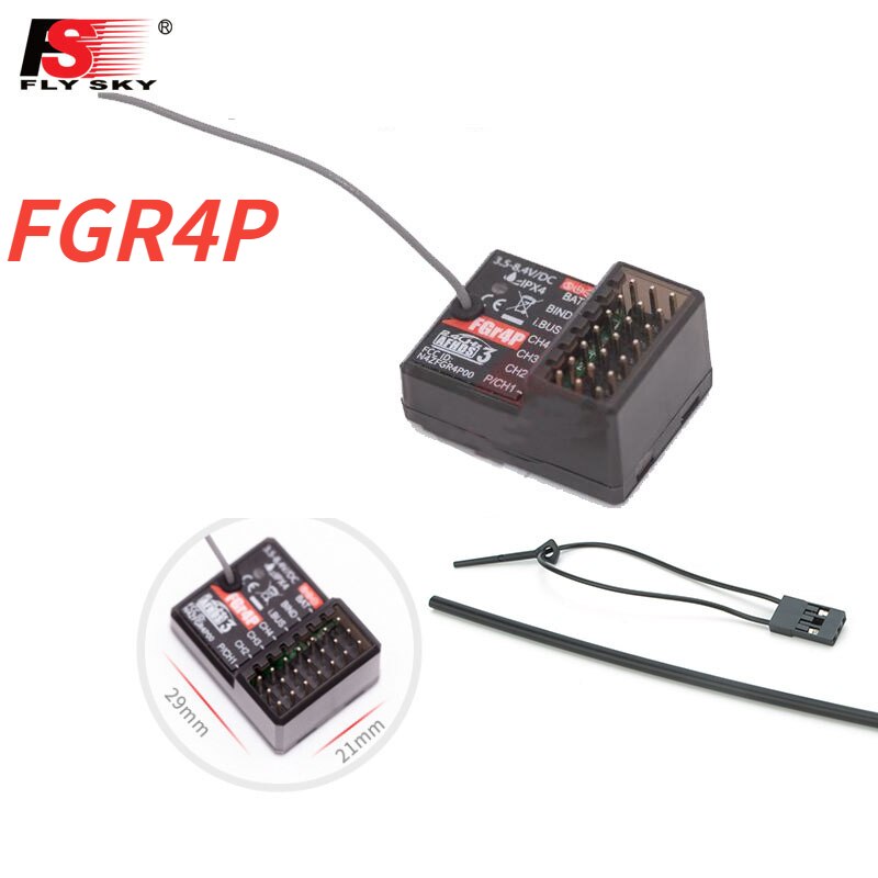 Flysky Receiver FGR4S FS-FGR4S 4CH Built-in Single Antenna Bidirectional Can Be PPM/IBUS Output for Flysky FS-FG4 Transmitter: Red