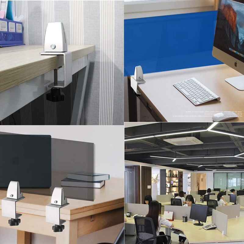 Sneeze Guard Clamp Bracket Desk Partition Clamp for 1/8Inch to 1Inch Thick Acrylic Panels Adjustable C Shape Clamp